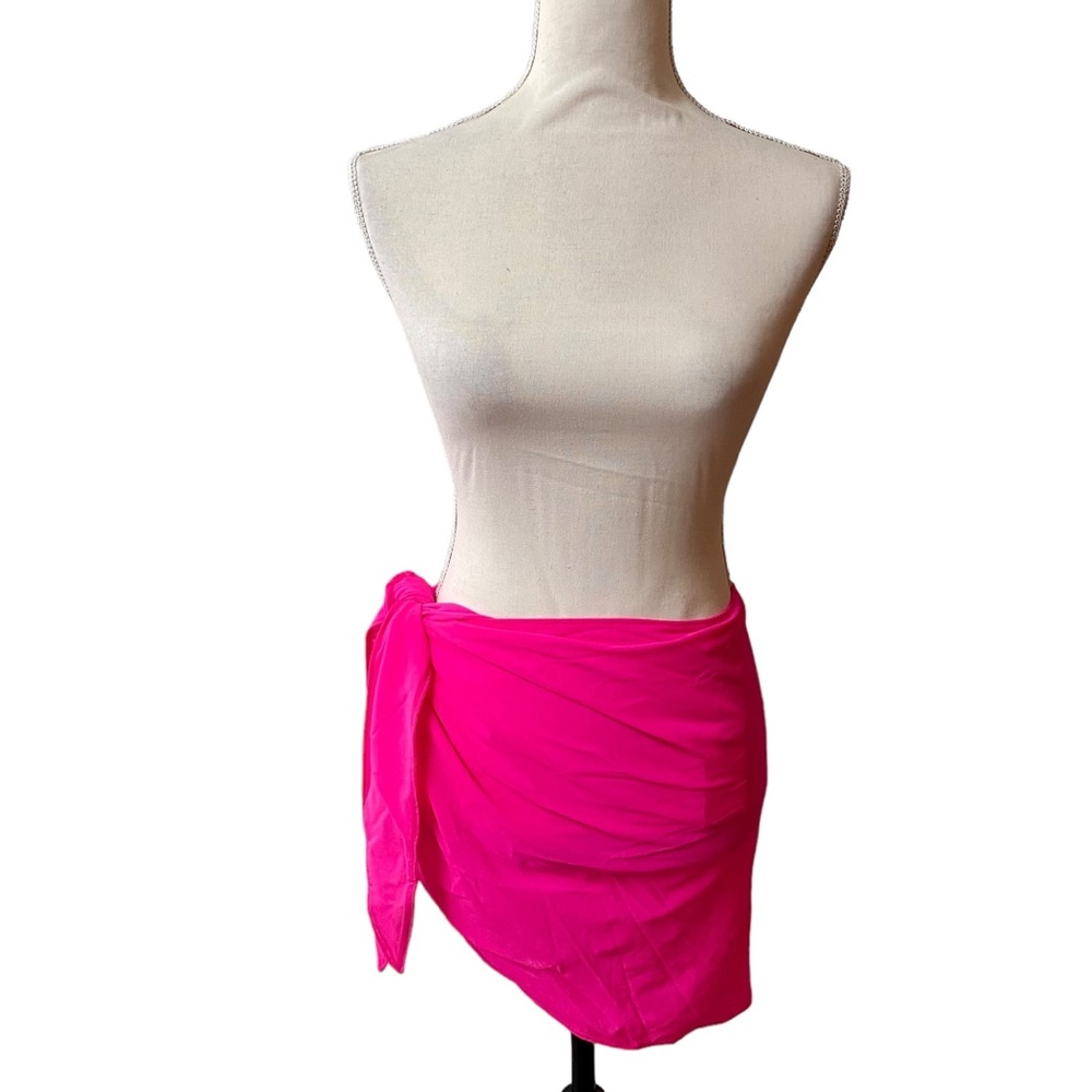 Good American Hot Pink Swim Sarong Wrap